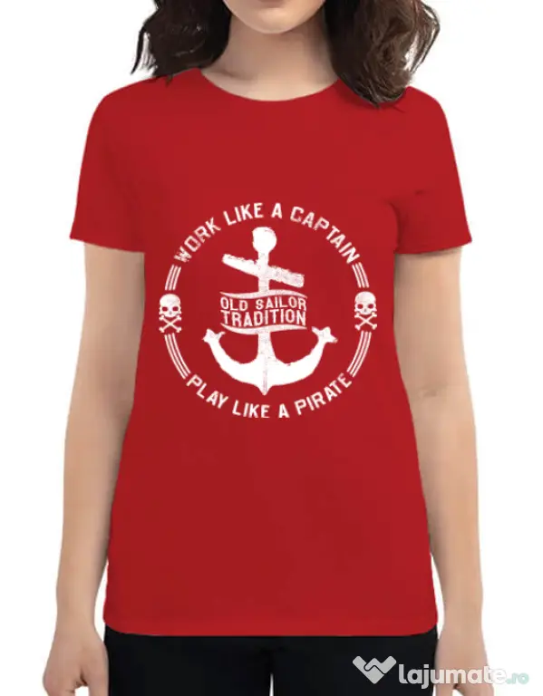 Tricou ADLER dama Old sailor tradition Rosu