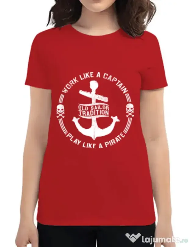 Tricou ADLER dama Old sailor tradition Rosu