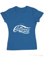 Tricou ADLER dama Powered by caffeine Albastru azuriu