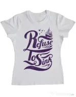 Tricou ADLER dama Refuse to sink Alb