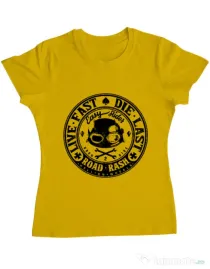 Tricou ADLER dama Road rash Galben