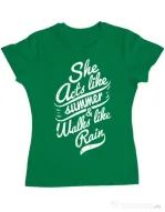 Tricou ADLER dama She acts like summer Verde mediu