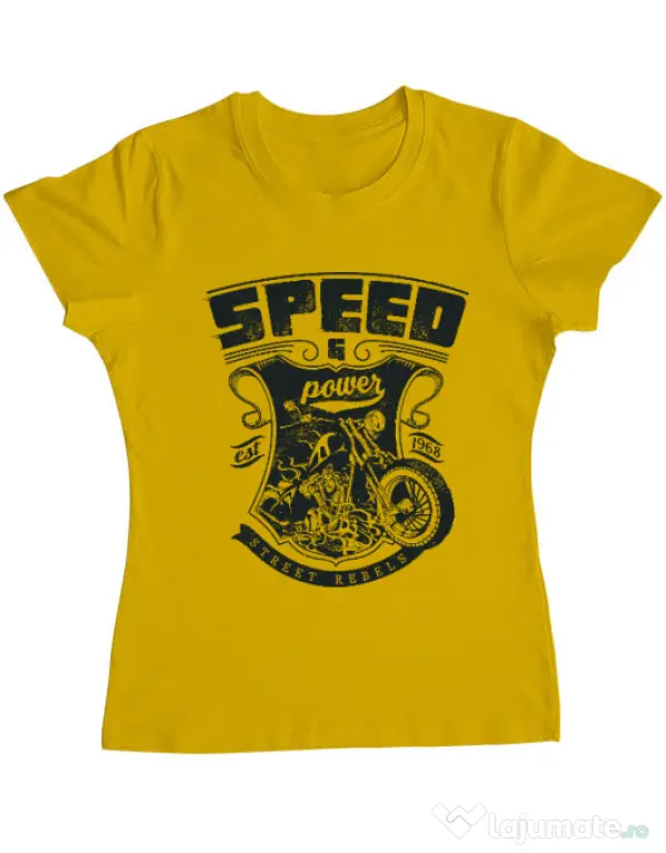 Tricou ADLER dama Speed and power Galben