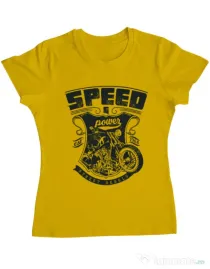 Tricou ADLER dama Speed and power Galben