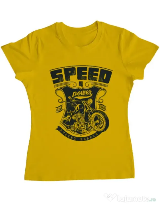 Tricou ADLER dama Speed and power Galben