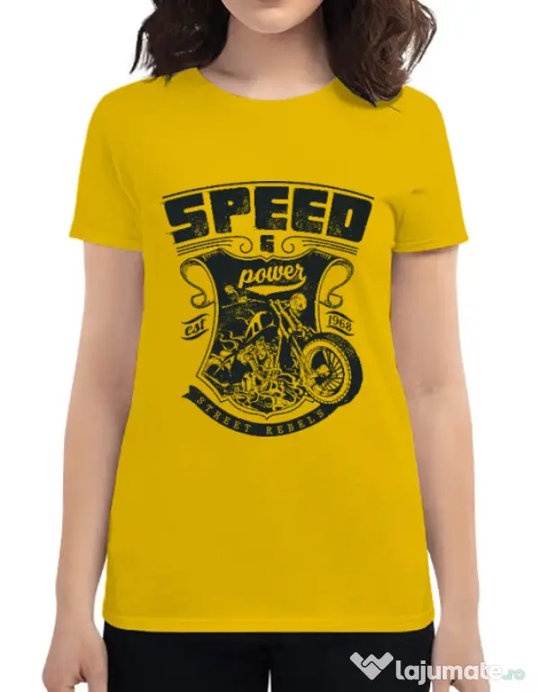 Tricou ADLER dama Speed and power Galben