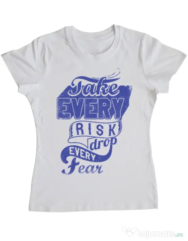 Tricou ADLER dama Take every risk Alb