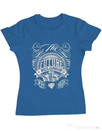 Tricou ADLER dama The future Albastru azuriu