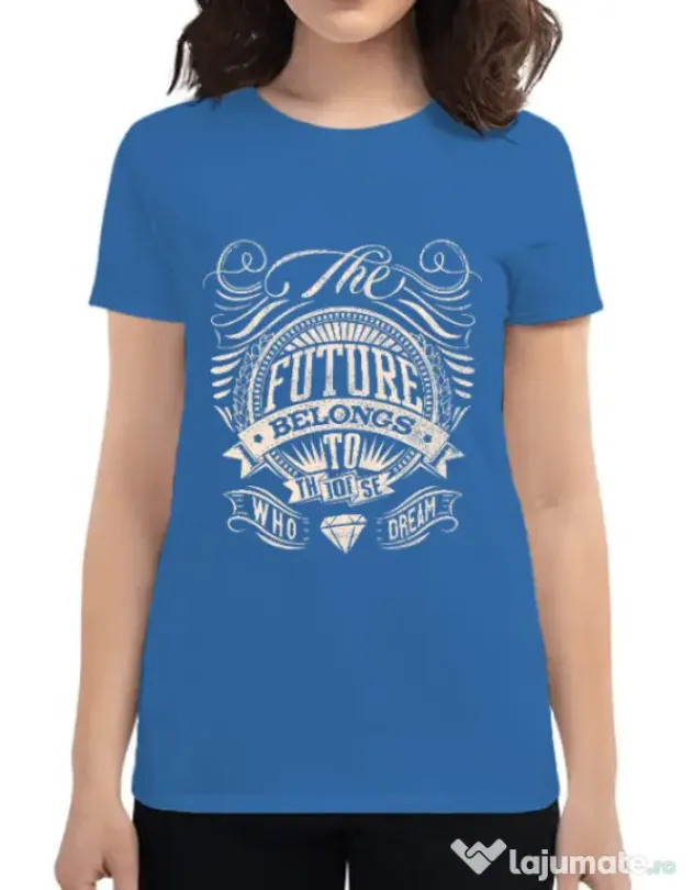 Tricou ADLER dama The future Albastru azuriu