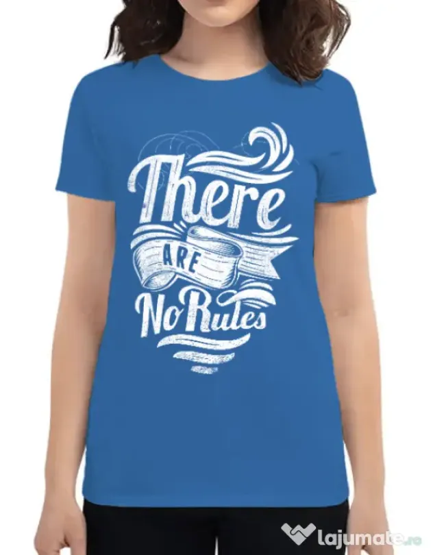 Tricou ADLER dama There are no rules Albastru azuriu