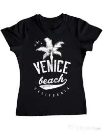 Tricou ADLER dama Venice beach California Negru