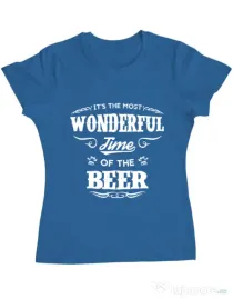 Tricou ADLER dama Wonderful time of the beer Albastru azuriu