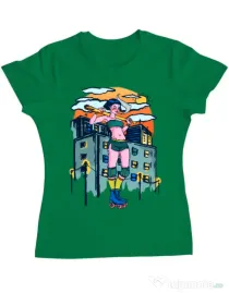 Tricou ADLER dama Bad girl Verde mediu