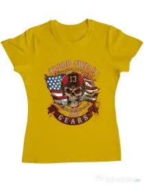 Tricou ADLER dama Blood sweat and gears Galben