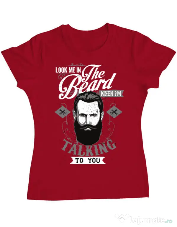 Tricou ADLER dama Look me in the beard Rosu
