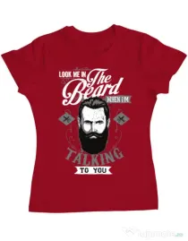 Tricou ADLER dama Look me in the beard Rosu
