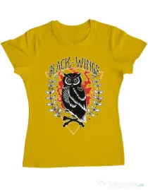 Tricou ADLER dama Black wings Galben