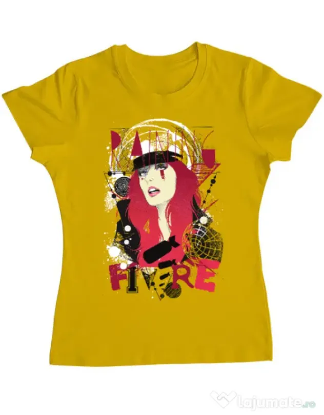 Tricou ADLER dama Raining fire Galben