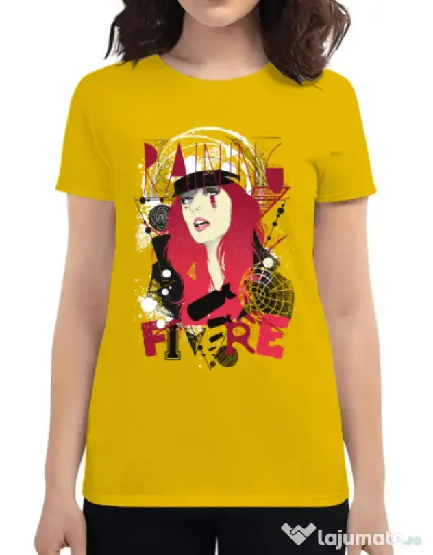 Tricou ADLER dama Raining fire Galben