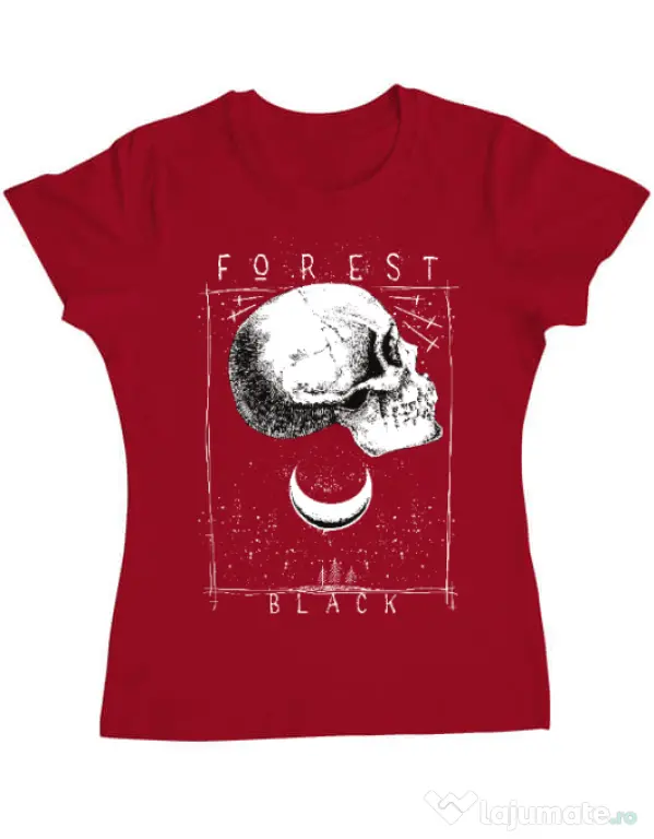 Tricou ADLER dama Forest Black Rosu