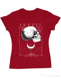 Tricou ADLER dama Forest Black Rosu