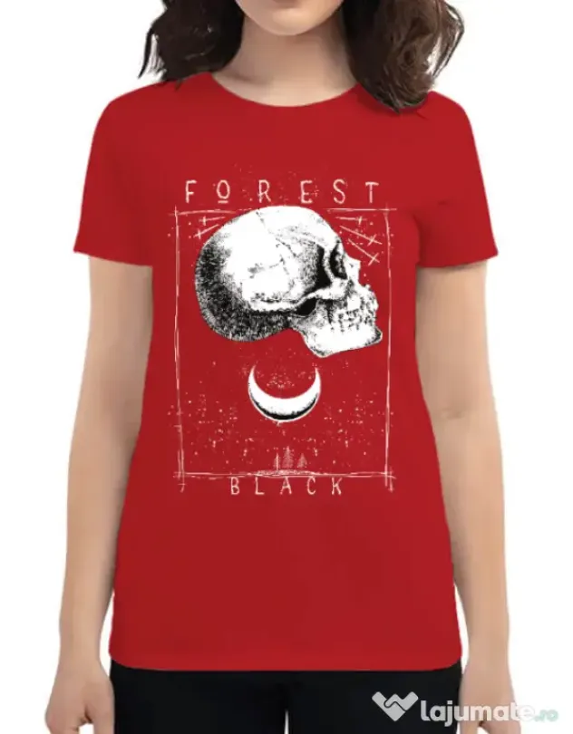 Tricou ADLER dama Forest Black Rosu
