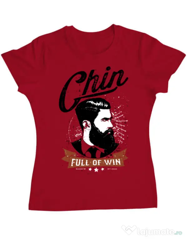 Tricou ADLER dama Chin full of win Rosu