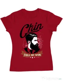 Tricou ADLER dama Chin full of win Rosu