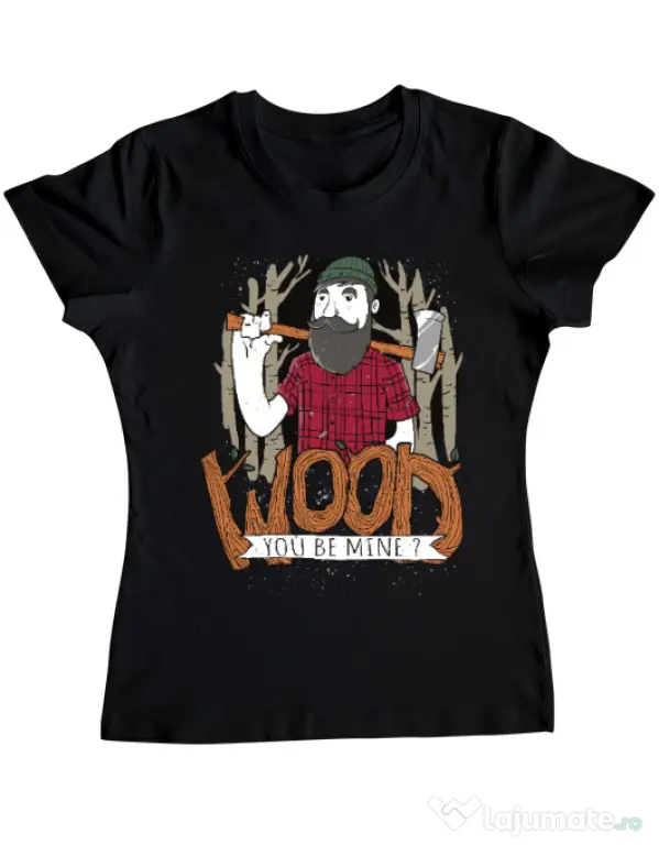 Tricou ADLER dama Wood you be mine Negru