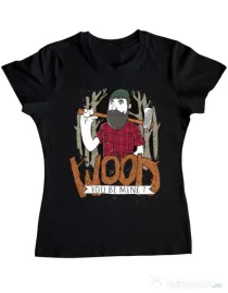 Tricou ADLER dama Wood you be mine Negru