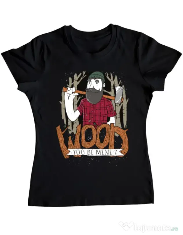 Tricou ADLER dama Wood you be mine Negru