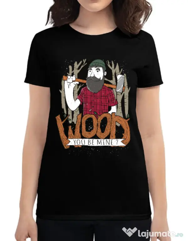 Tricou ADLER dama Wood you be mine Negru