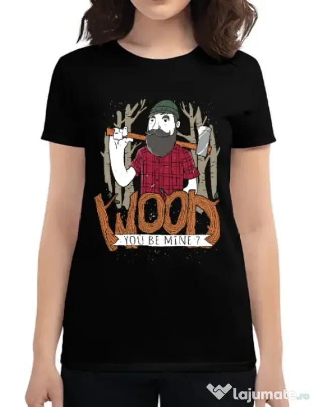 Tricou ADLER dama Wood you be mine Negru