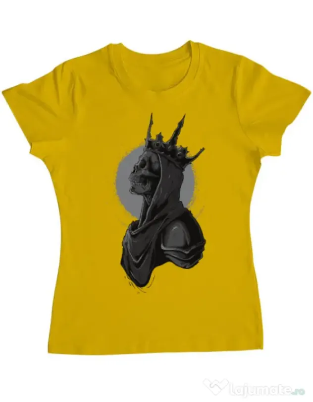 Tricou ADLER dama Skull King Galben