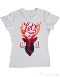 Tricou ADLER dama Lets get lost Alb