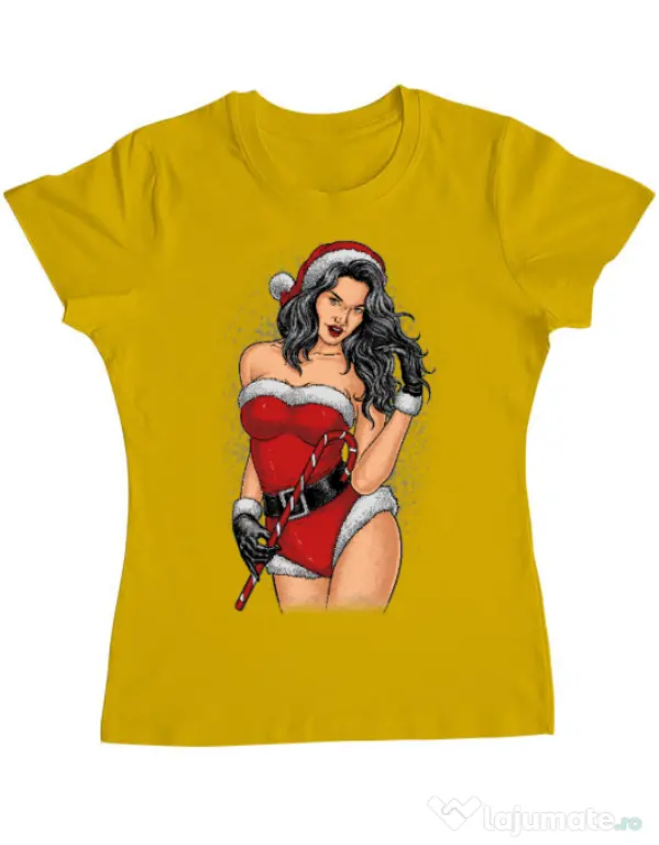 Tricou ADLER dama Sexy Santa Girl Galben