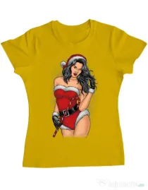 Tricou ADLER dama Sexy Santa Girl Galben