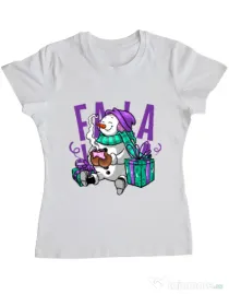 Tricou ADLER dama Christmas Carol Alb
