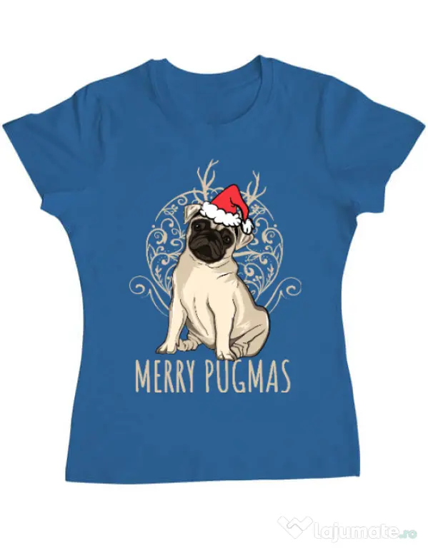 Tricou ADLER dama Merry pugmas Albastru azuriu