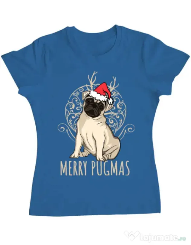 Tricou ADLER dama Merry pugmas Albastru azuriu