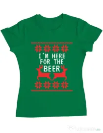 Tricou ADLER dama Here for the beer Verde mediu