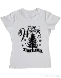 Tricou ADLER dama Winter time Alb