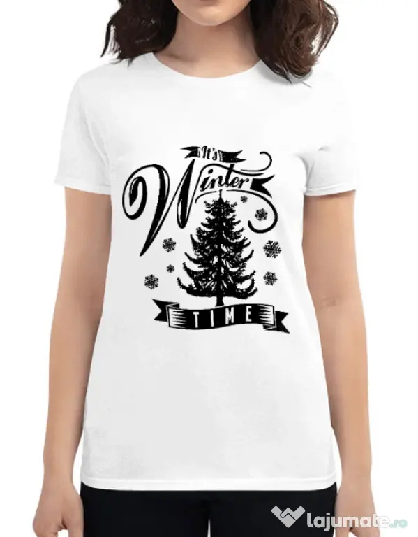 Tricou ADLER dama Winter time Alb