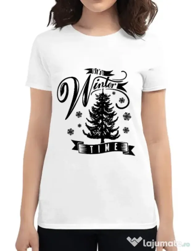 Tricou ADLER dama Winter time Alb