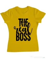 Tricou ADLER dama The real boss Galben