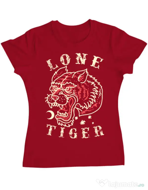 Tricou ADLER dama Lone tiger Rosu
