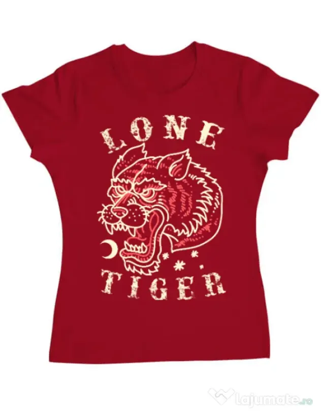 Tricou ADLER dama Lone tiger Rosu