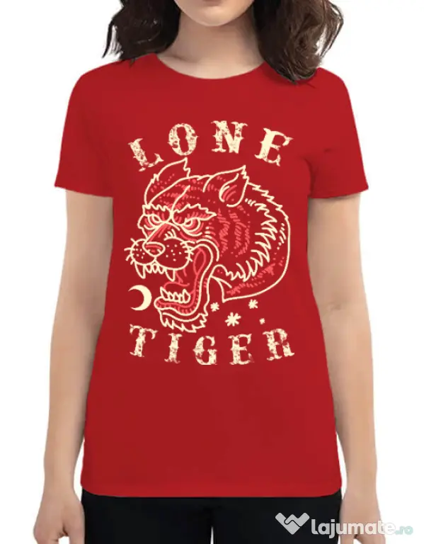 Tricou ADLER dama Lone tiger Rosu