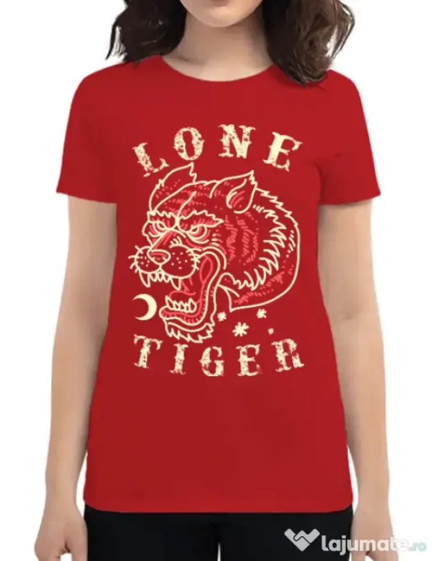 Tricou ADLER dama Lone tiger Rosu