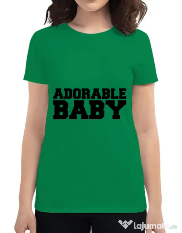 Tricou ADLER dama Adorable baby Verde mediu